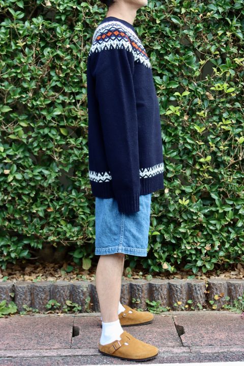 JUNYA WATANABE COMME des GARCONS MANウールジャガードニット"NAVY"style.2021.10.13.