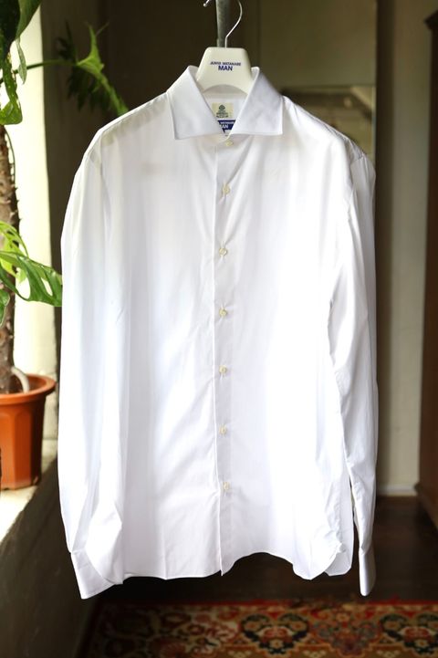 ジュンヤワタナベマン 26FW LUIGI BORRELLI 綿ブロードドレスシャツ(WR-B110-051)WHITE☆9月4日(金)発売！