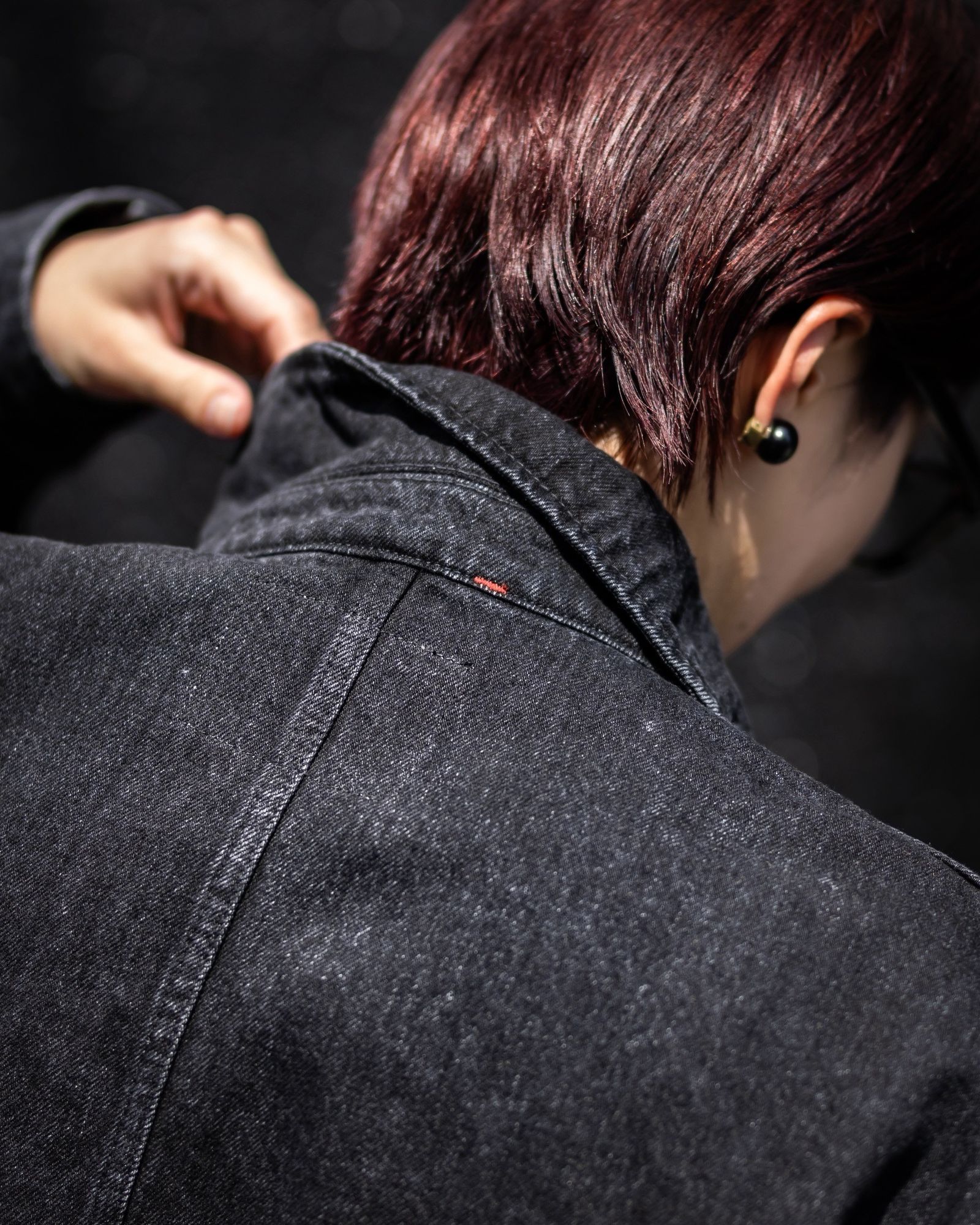 Graphpaper 25AW Women's Selvage Denim Zip Jacket(GL253-20057DB)BLACK_DARK FADE