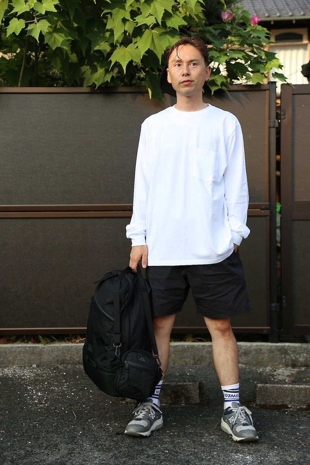 Graphpaper L/S Pocket Tee"WHITE"style.2020.8.28.