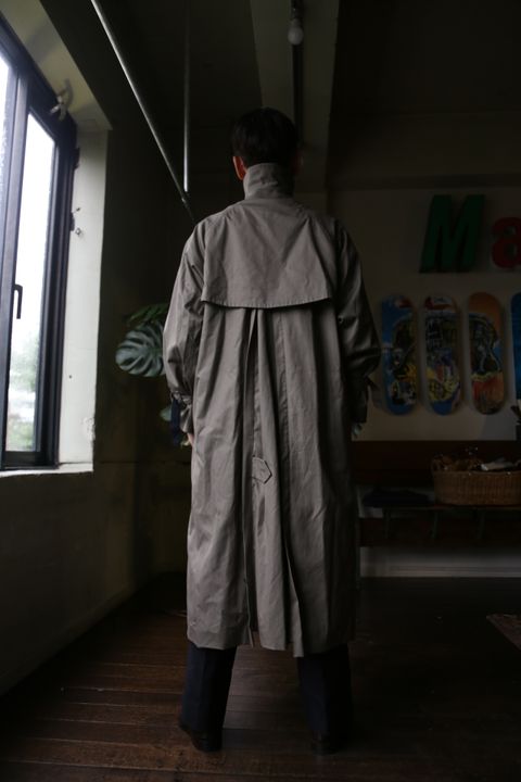 YOKE 21AW REVERSIBLE TRENCH COAT SAGE GREEN style.8.13.