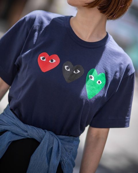 PLAY COMME des GARCONS  3HEARTロゴプリントTシャツ style.2024.06.08