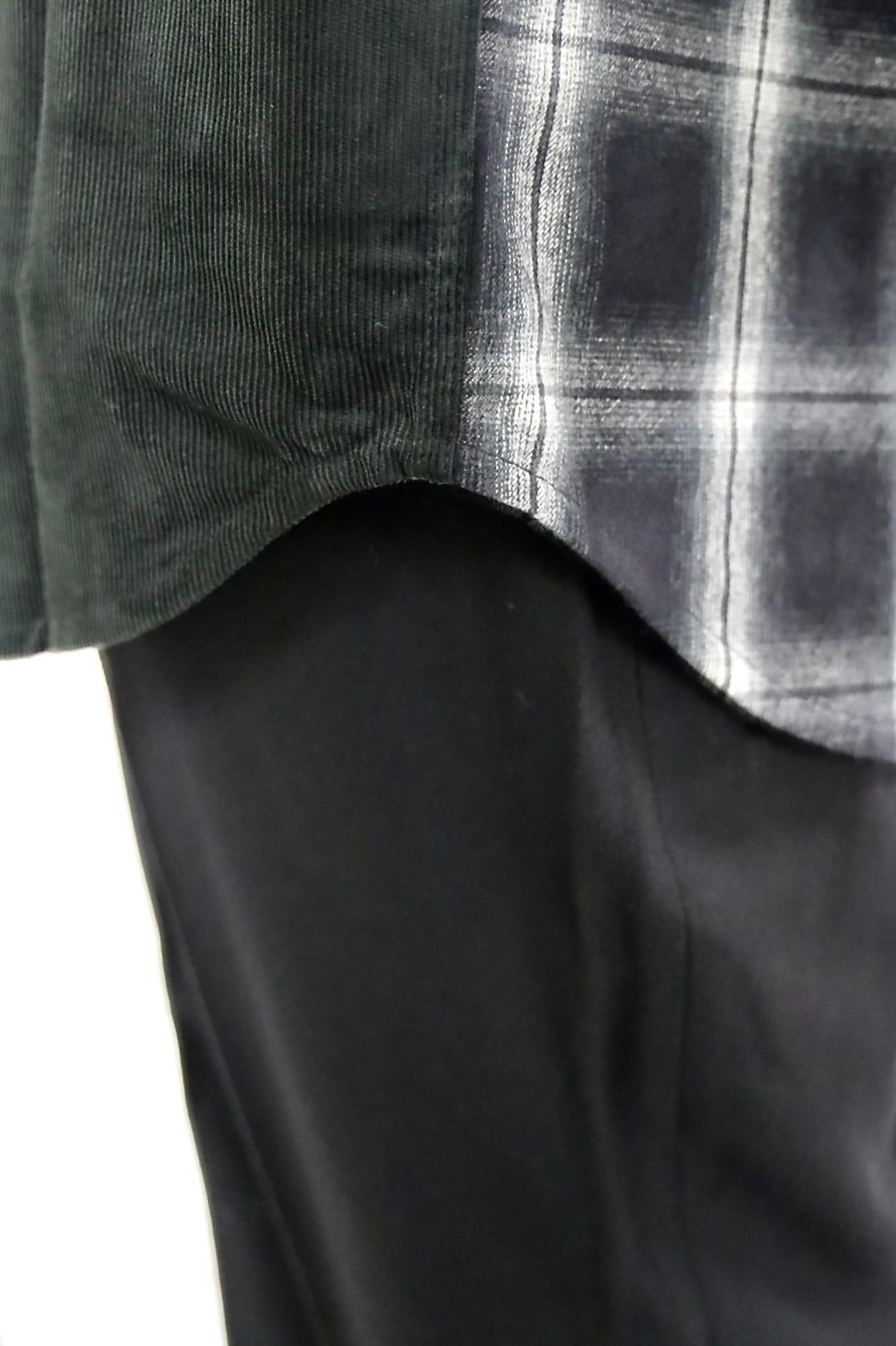 JUNYA WATANABE MAN 綿フランネルチェックコーデュロイレザーシャツスタイル2025.11.3.