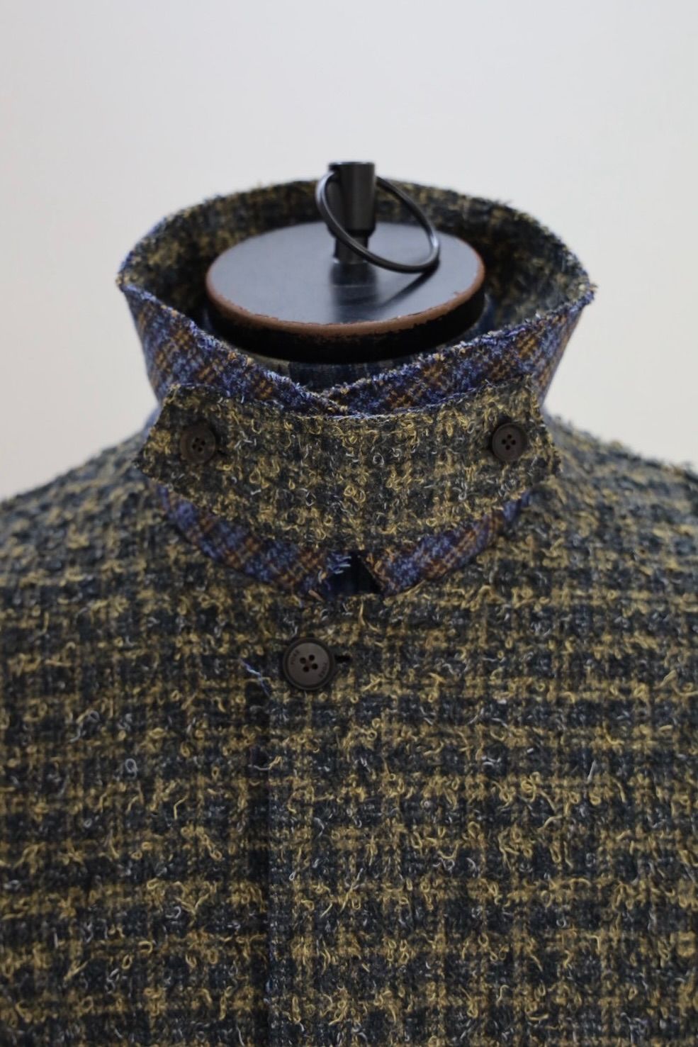 ヨーク 25FW Needlepunched Cotton Plaid Drizzler Jacket(YK25FW01031B) GREEN☆10月11日(土)新作発売！