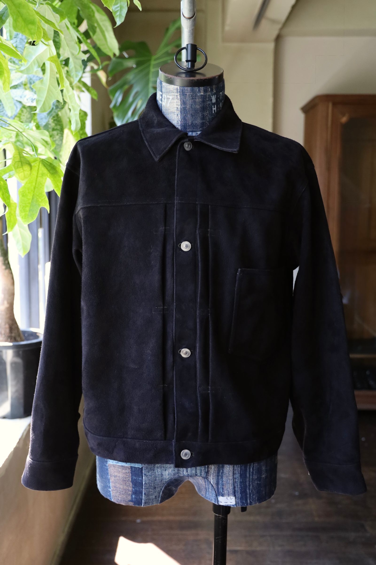 アプレッセ 2025 STYLE2 Suede Leather 1st Type Jacket(25AAP-01-10)BLACK