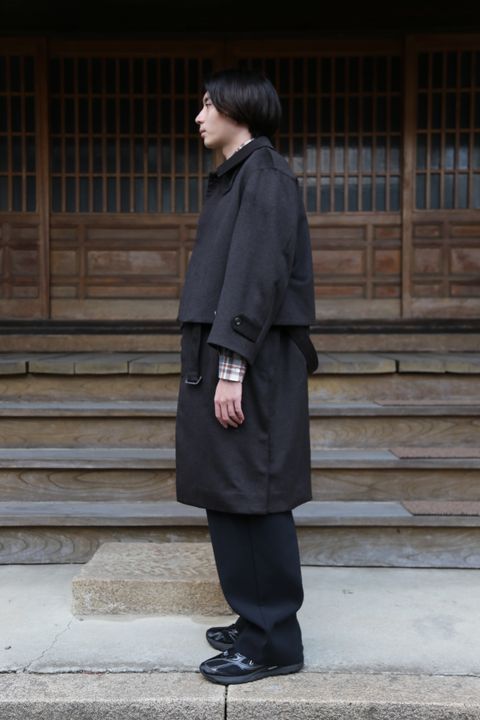 YOKE 新作 CASHMERE 3WAY BAL COLLAR SHARE COAT(YK20AW0134C)"DARK BROWN"style.2020.10.10.