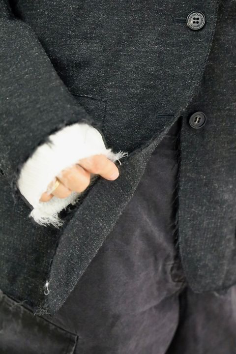 COMME des GARCONS HOMME ウールエステルヘリンボーンジャケットスタイル