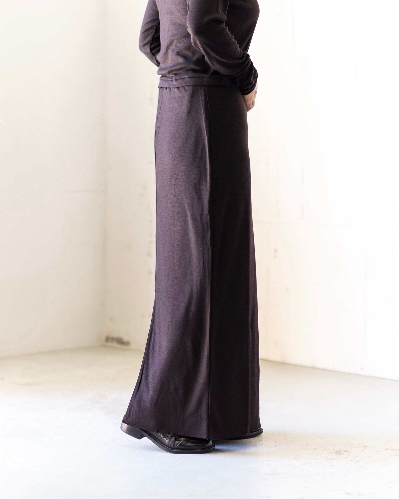 blurhms Women's 25FW Wool Rib Skirt(BHSW25F4)DarkBrown