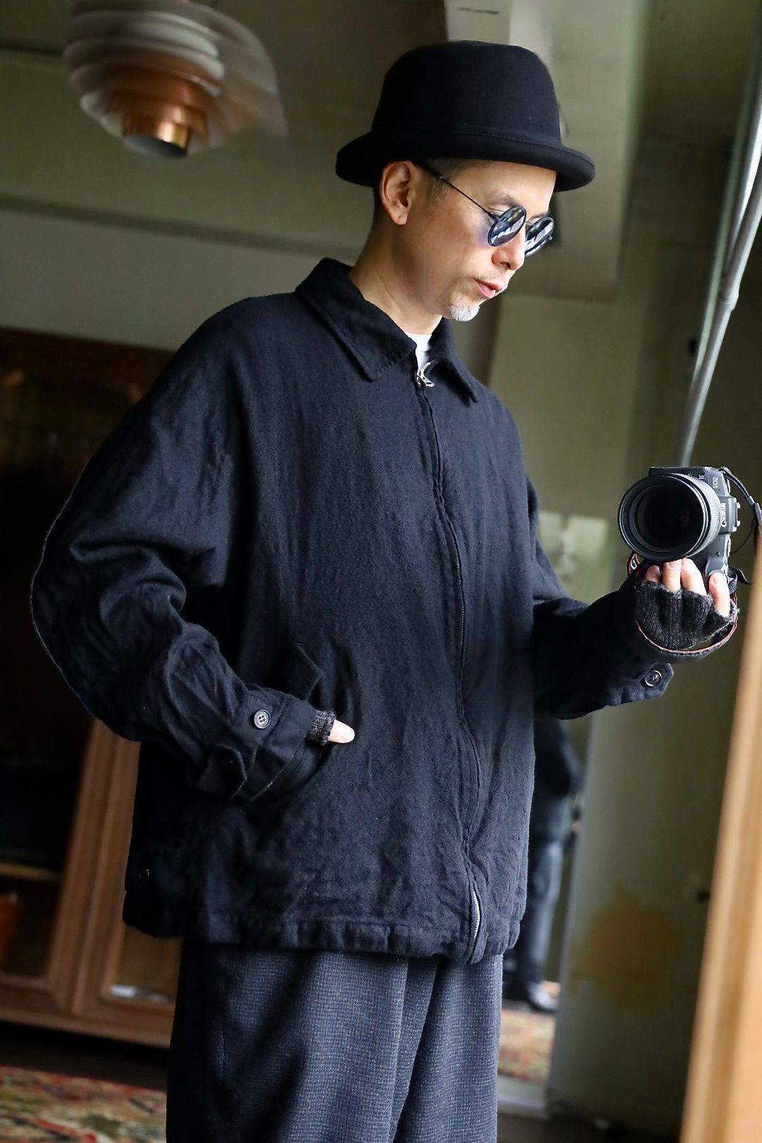 COMME des GARCONS HOMME 26FW ウールサージ縮絨ジップアップブルゾンスタイル