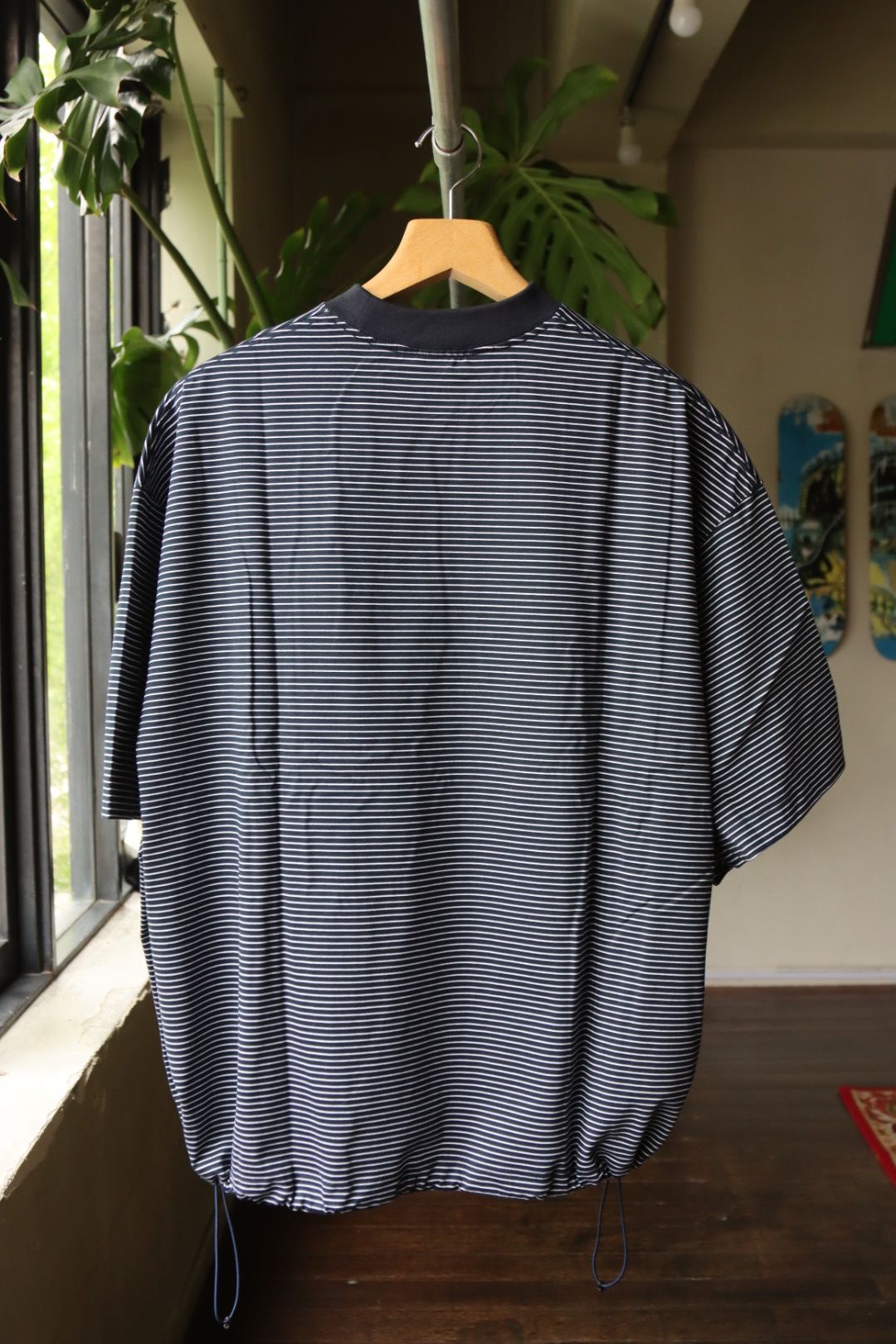 イズネス23SSバルーンTシャツ BALLOON  T-SHIRT(31SSSH05-1)NAVY×WHITE BORDER