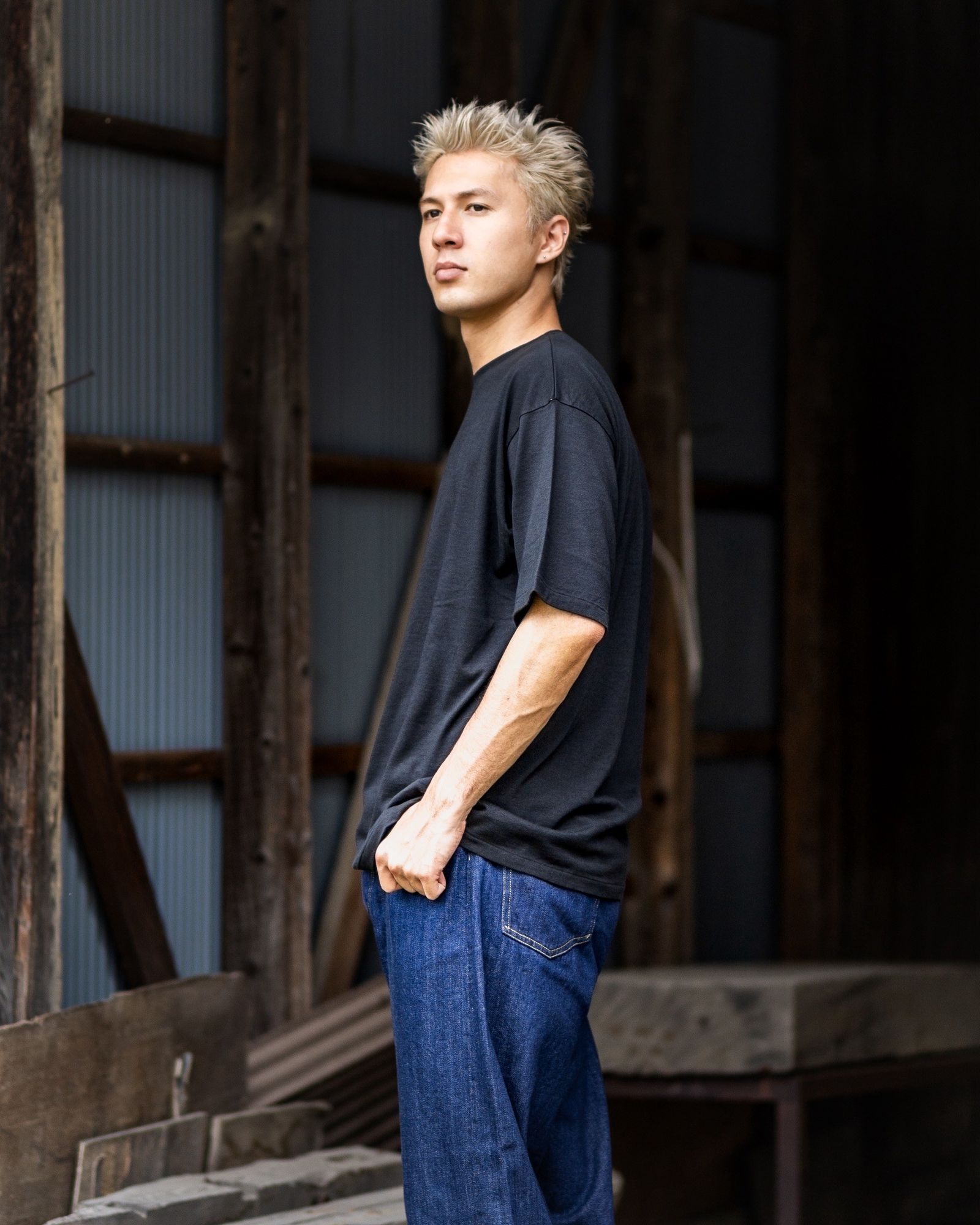 アプレッセ 2025 STYLE2 Cachmere Blend S/S T-Shirt(25AAP-05-01)BLACK