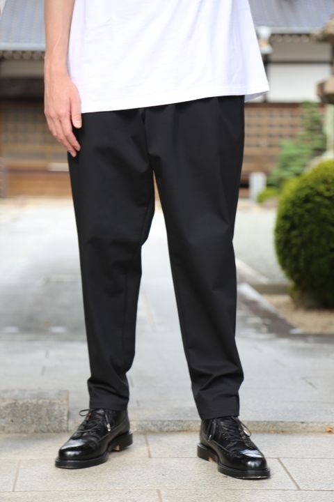 Graphpaper Compact Ponte Chef Pants(GM213-40042B) style. 2021.08.01.
