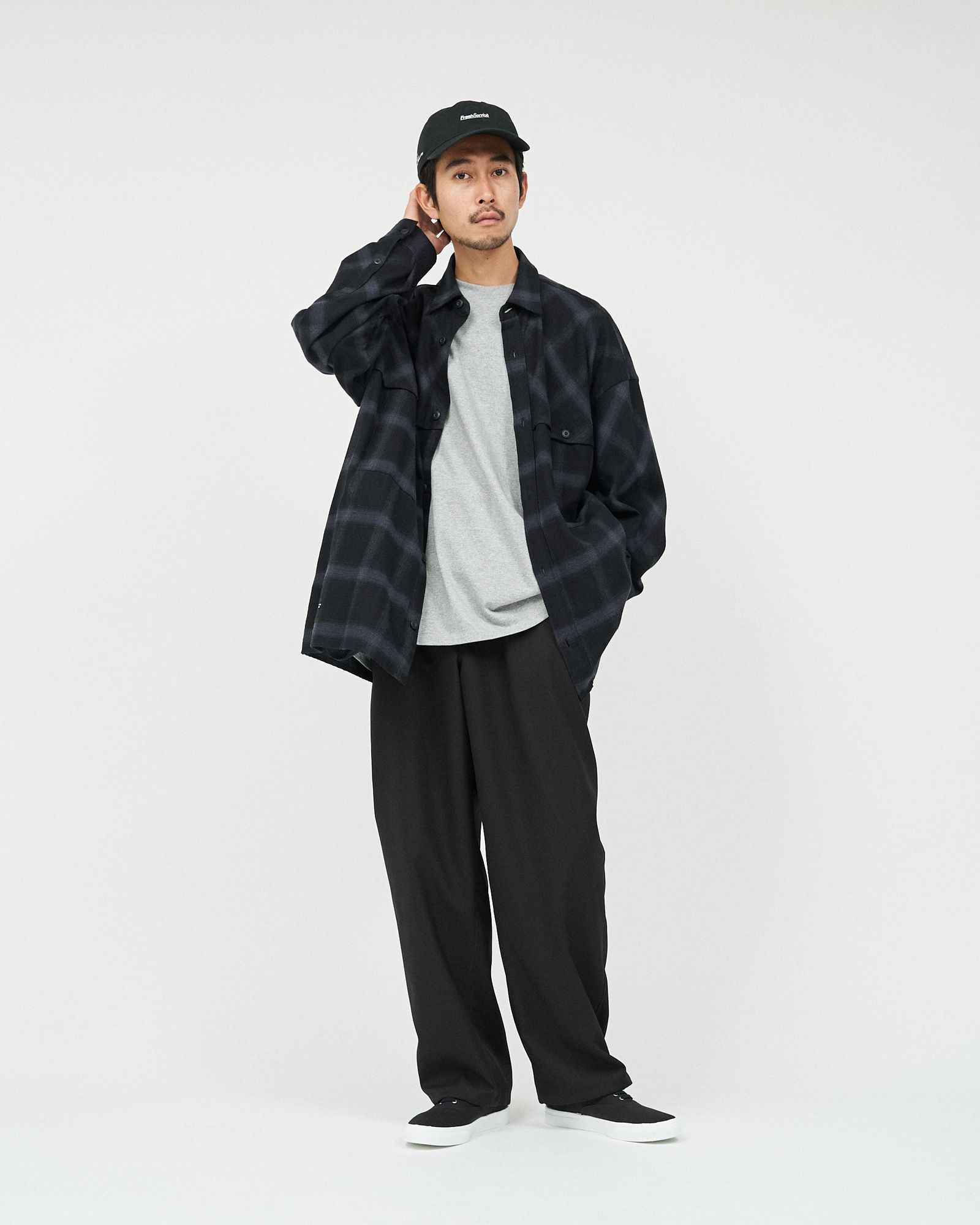フレッシュサービス FLANNEL CHECK OVER YOKE SHIRT (FSC253-50129)DARK NAVY★10月4日(土)発売！