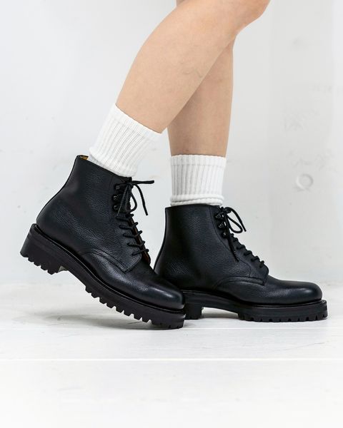 FOOTWORKSフットワークス レースアップブーツ WOMENS Lace-up shoes in grain leather(F03-0002_W)BLACK☆新作発売！