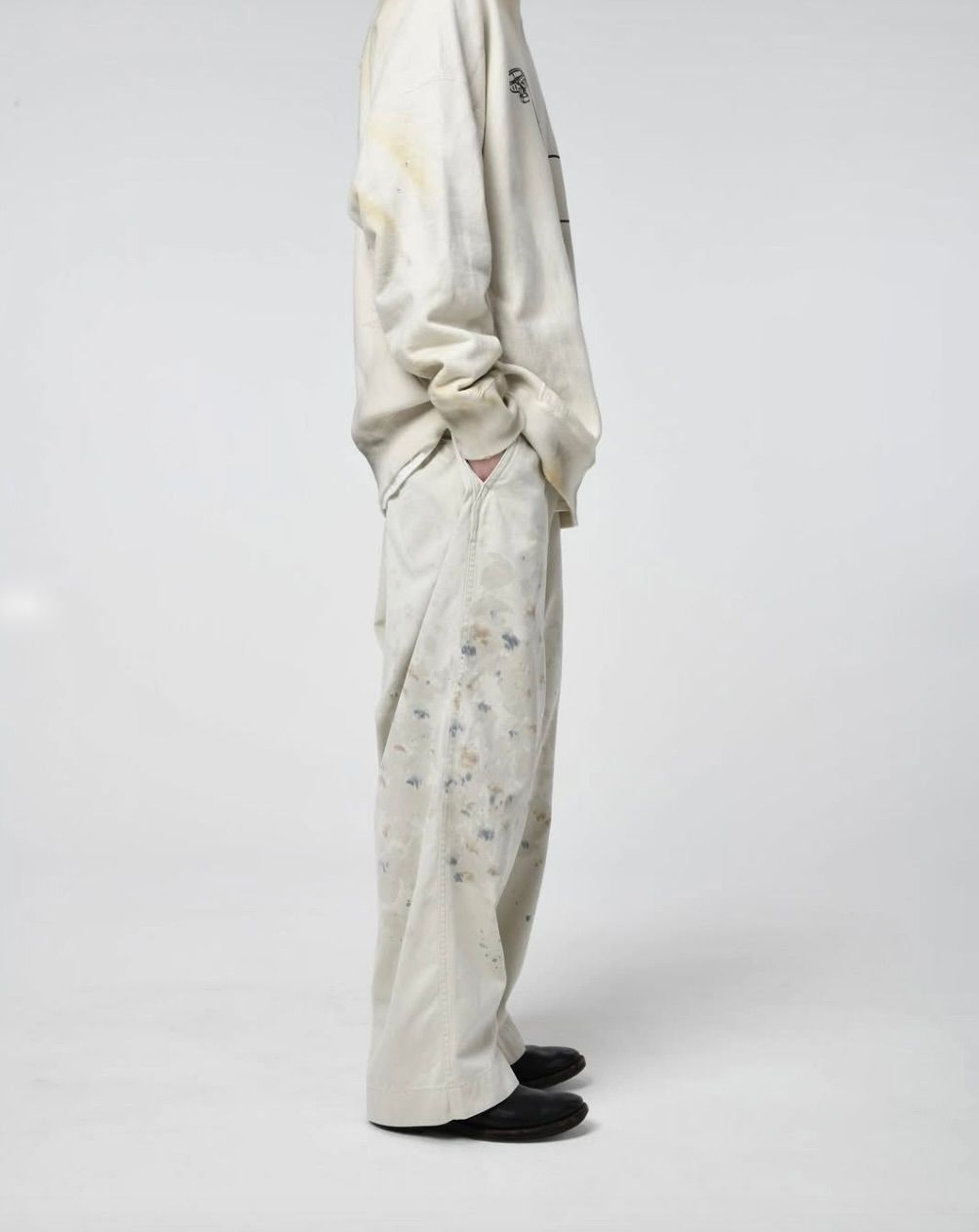 BOW WOW バウワウ パンツ STAINED WORK TROUSERS(BW251-SWT)O.BEIGE AGING