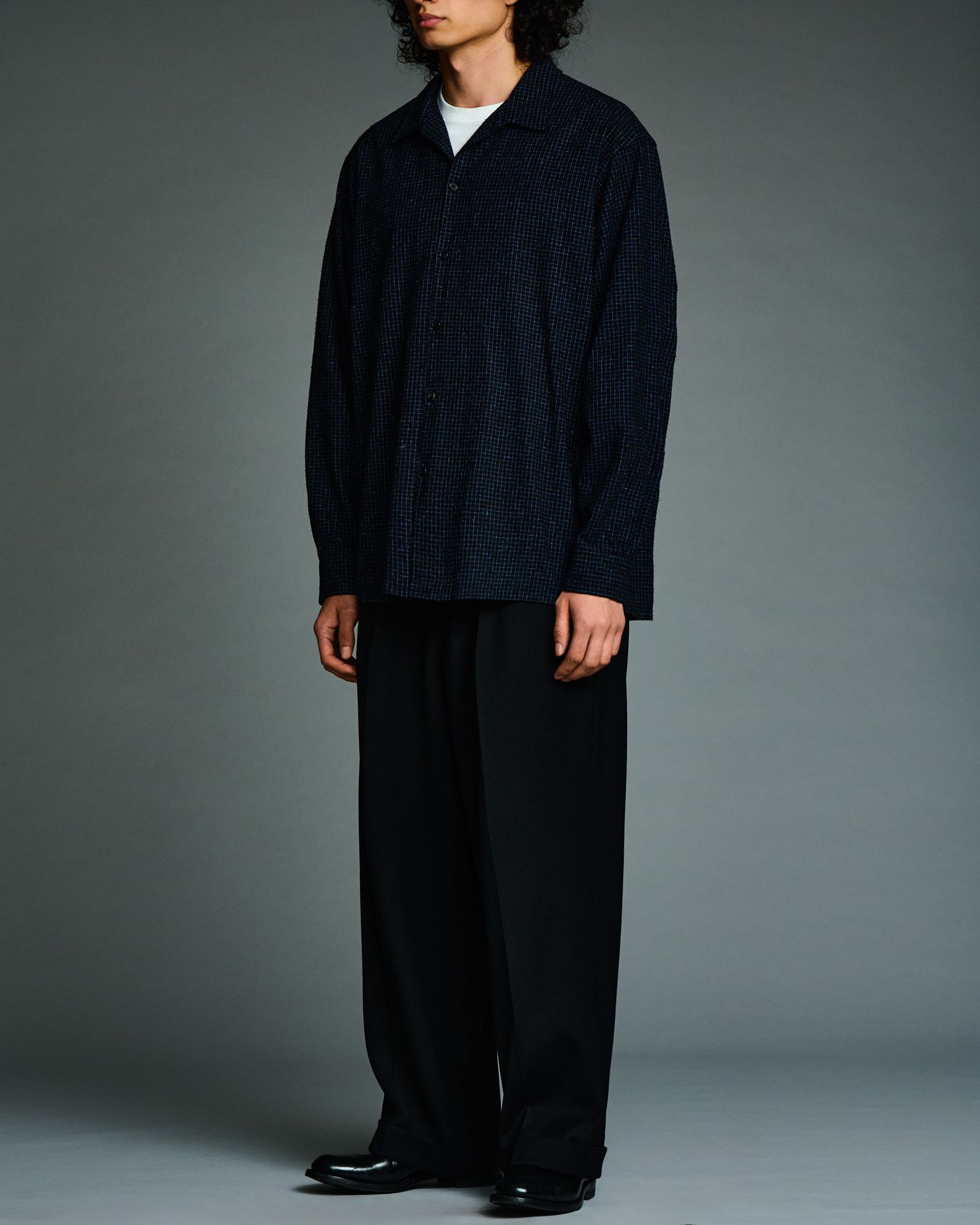 アプレッセ Silk Nep Loop Collar Shirts 26aw A.PRESSE - アプレッセ 2026 STYLE2 Silk Nep Loop Collar Shirts