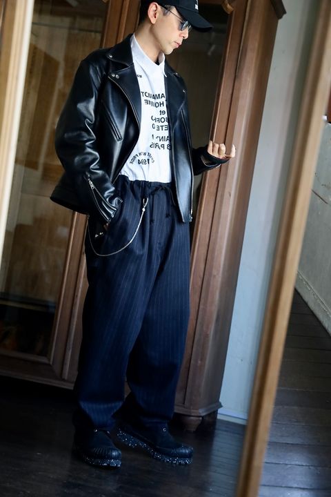 Y's for men STRIPED SERGE PAINTER PANTSスタイル