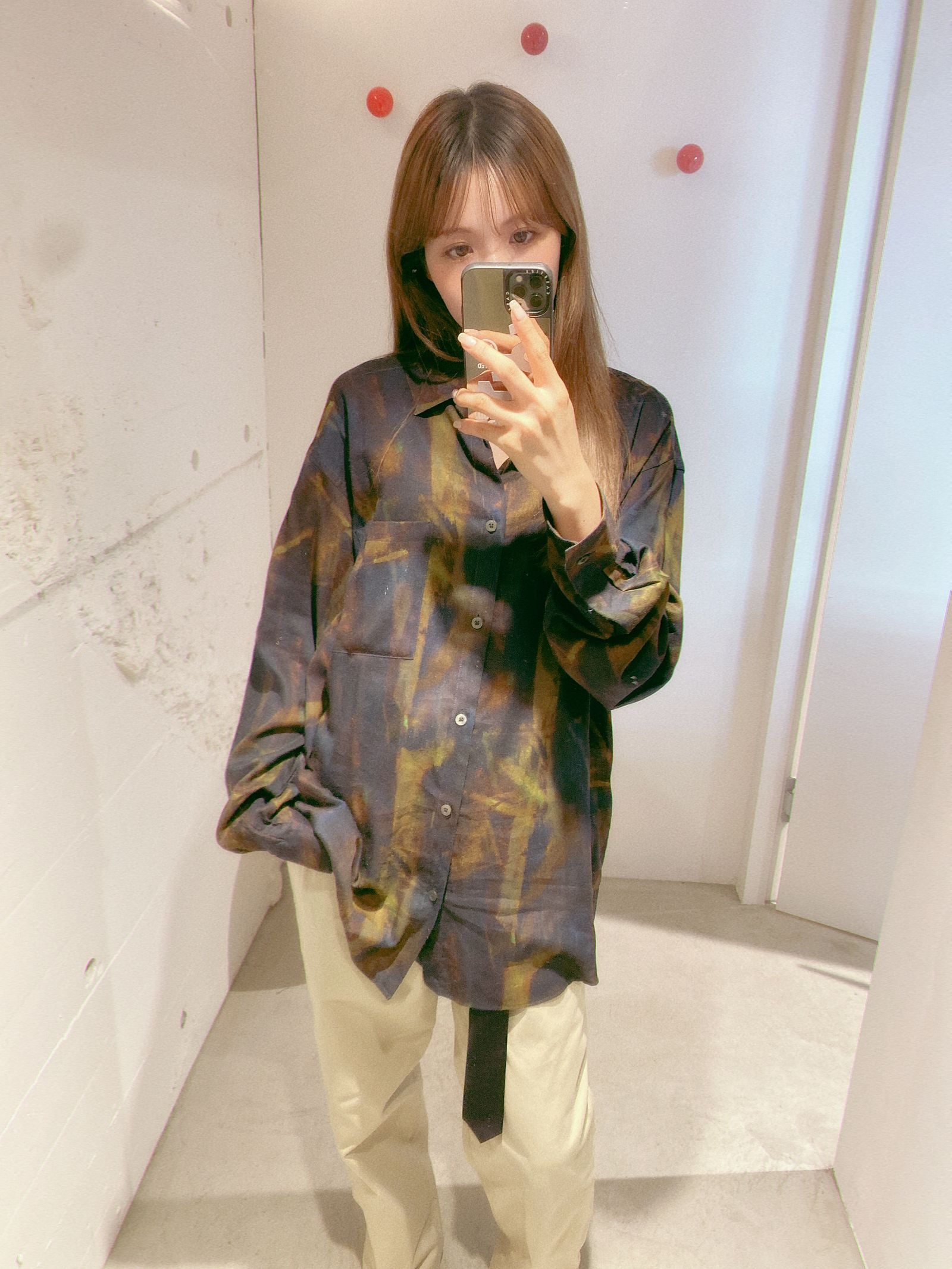 ヨーク24FW PATTERNED REGULAR COLLAR SHIRT(YK24FW0797SH)NAVY