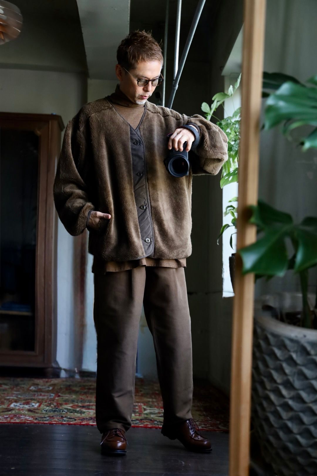 グラフペーパー Wool Boa Liner Blouson(GU263-30341)BROWN☆10月17日(土)発売！