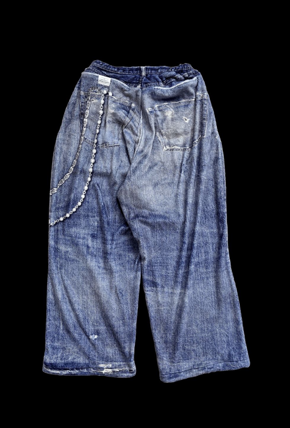 トーキングアバウト ジ アブストラクション 25AW FLEECE DENIM PRINT WIDE PANTS (2526AW-PT-005)BLUE☆新作発売！