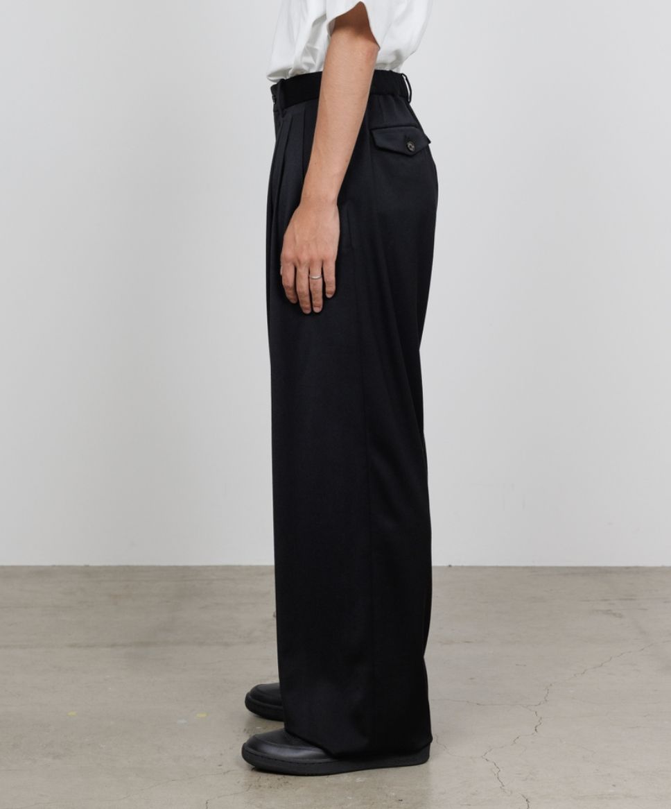 マーカウェア 26SS ワイドトラウザーズ TRIPLE PLEATED WIDE TROUSERS(A26A13PT02C)BLACK☆新作発売！