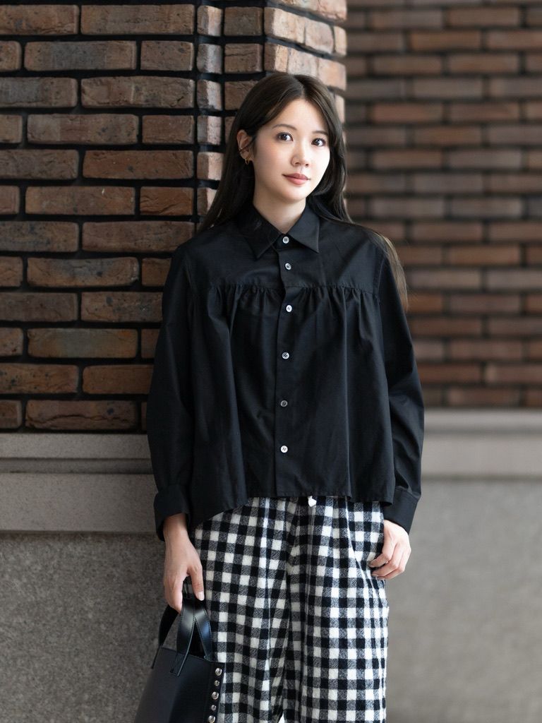 tao 26FW ウールギンガムチェック先染 製品縮絨パンツ style.2026.10.2