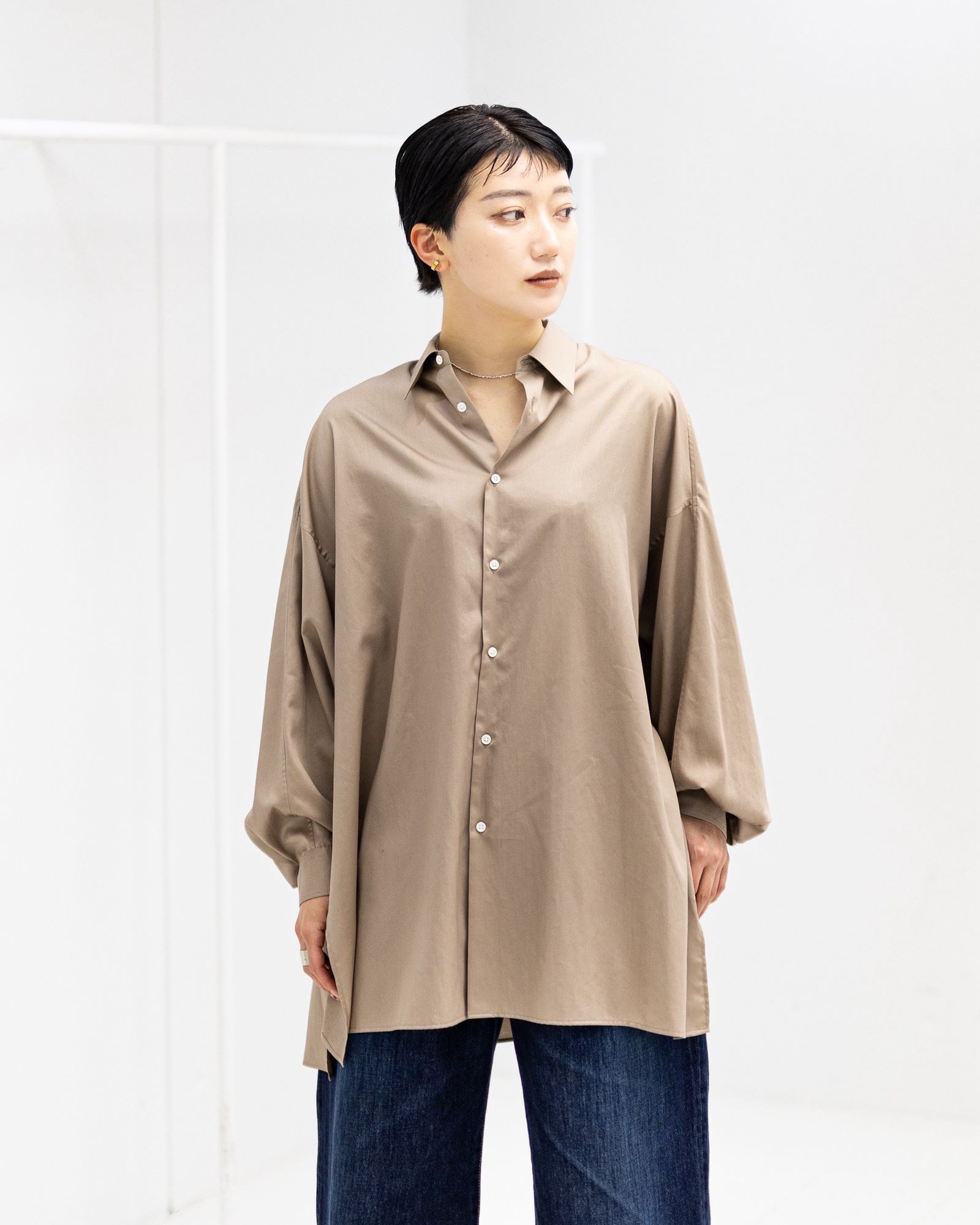 Graphpaper Silicon Poplin Deep Slit Regular Collar Shirt STYLE 2026.03.26