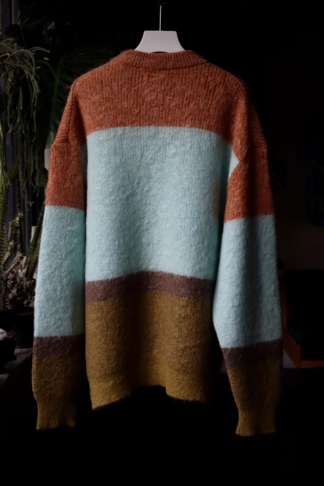 ヨーク23AW MOHAIR BORDER CREWNECK SWEATER(YK23FW0572S)PINK