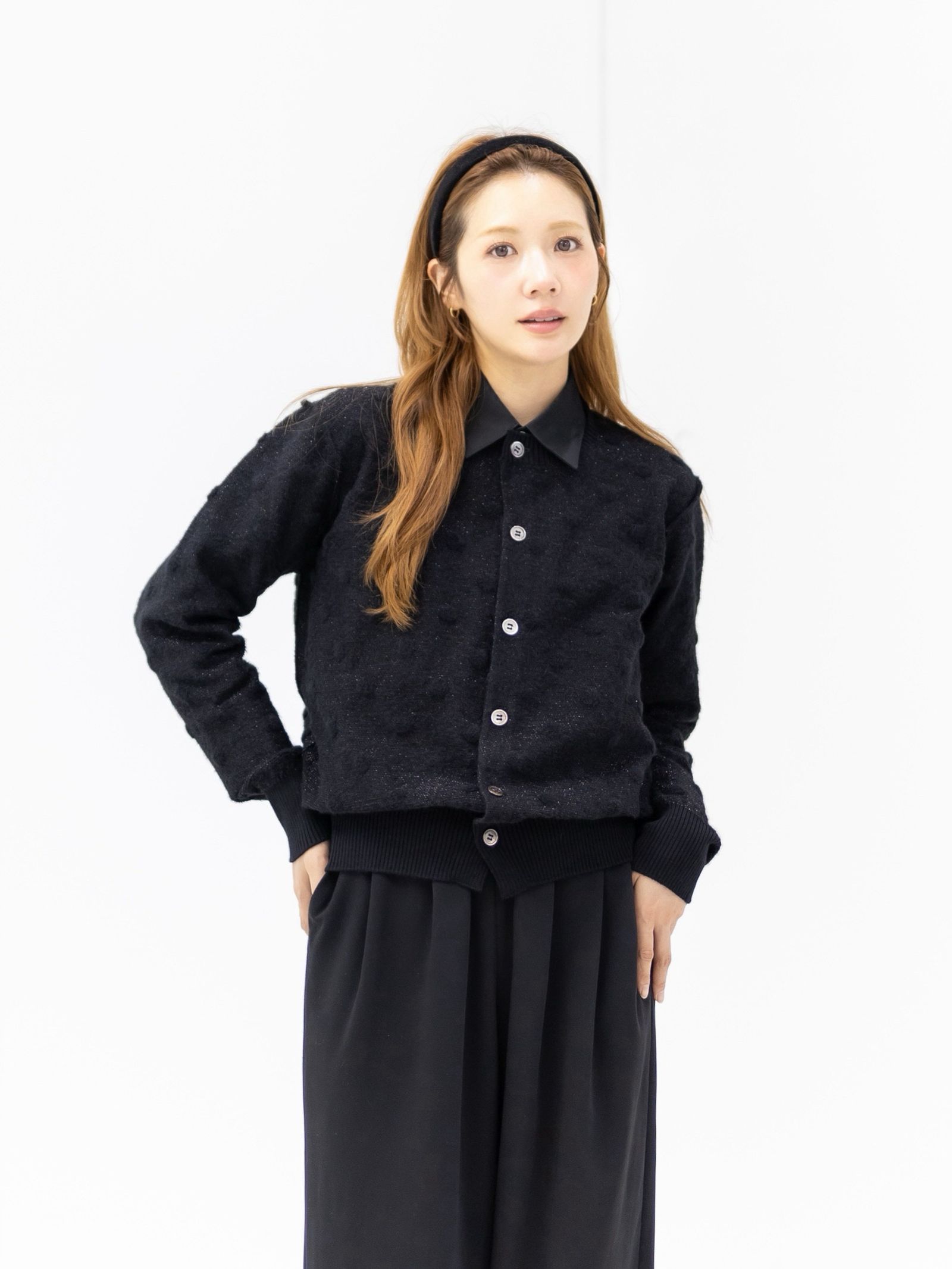 tao 26FW 新作アルパカ混ドットジャガードカーディガン style.2026.9.4