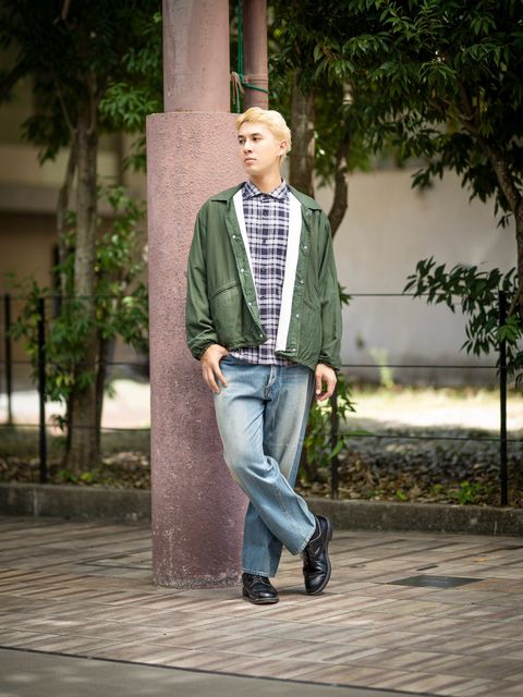 A.PRESSE 新作Vintage Washed Silk Taffeta Coach Jacket
