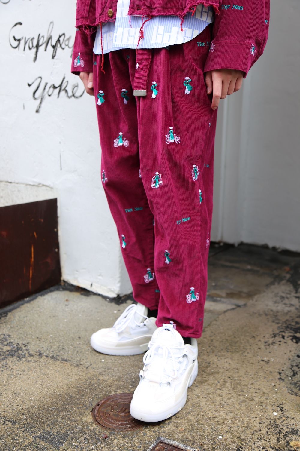 VETNAM EMBROIDERY COURDUROY JACKET & VETNAM EMBROIDERY WIDE TAPERED TROUSERSセットアップスタイル.2020.9.12.