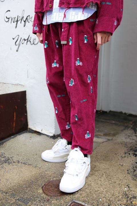 VETNAM EMBROIDERY COURDUROY JACKET & VETNAM EMBROIDERY WIDE TAPERED TROUSERSセットアップスタイル.2020.9.12.