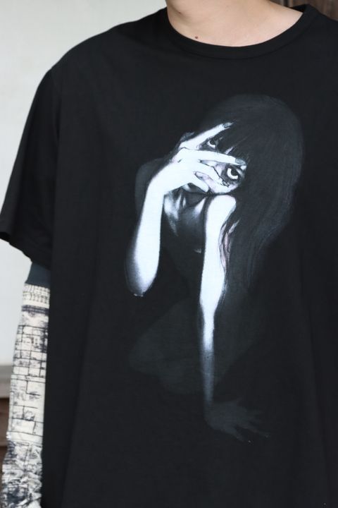 yohji yamamoto ULTIMA DENSE PLAIN STITCH WOMAN PRINT SHORT SLEEVES style.2022.1.30. ※2月2日発売