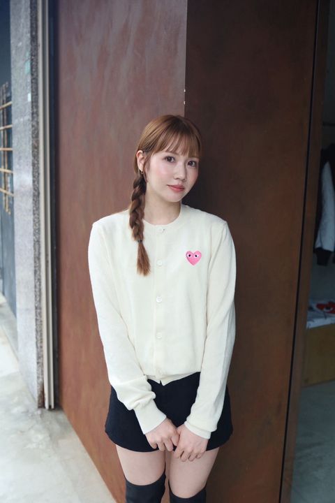 PLAY COMME des GARCONS 新作ROUND NECK CARDIGAN PINK EMBLEM style.2026.7.5