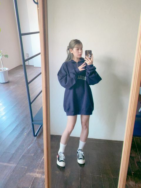 SEDAN ALL-PURPOSE FW23 Arch Logo Quarter Zip Sweatshirt"Navy"スタイル