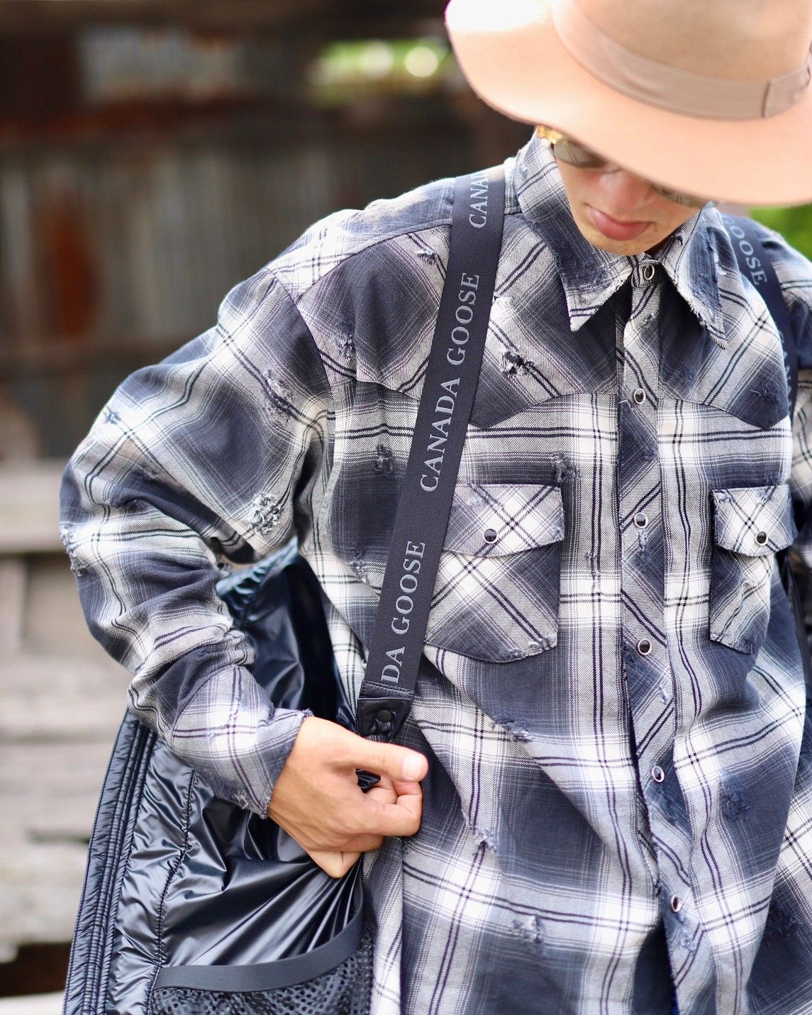 CANADA GOOSE カナダグース23AW Crofton Puffer Black Labelスタイル