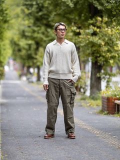 MARKAWARE RIBBED POLO COLLAR JUMPER MARKスタイル