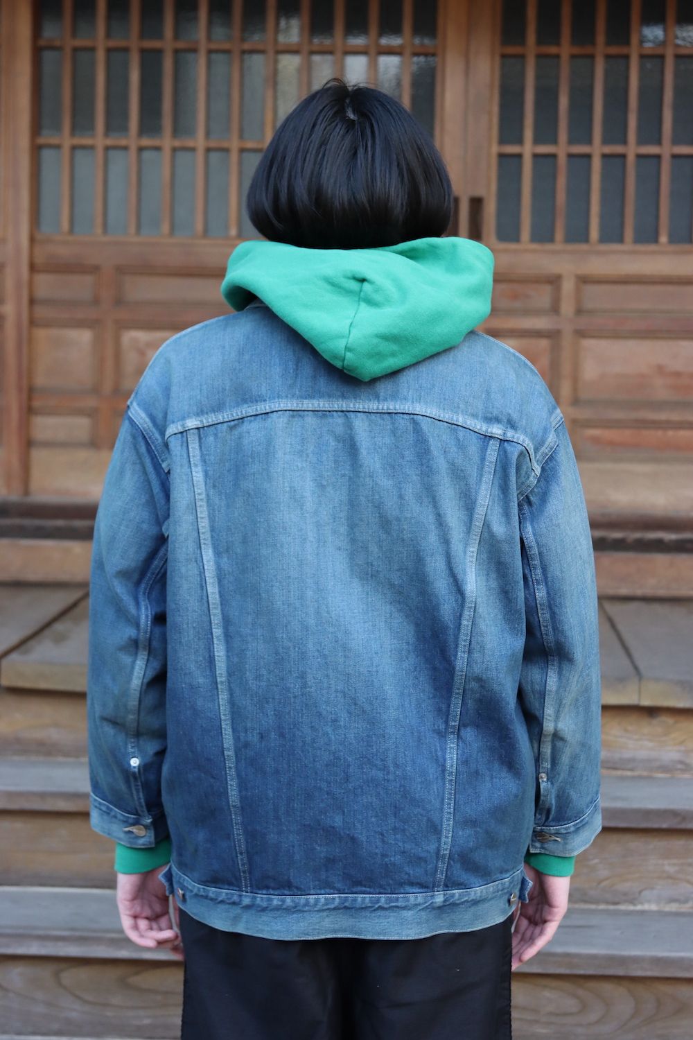 Graphpaper Selvage Denim Trucker Jacket(GU221-30027B) style Graphpaper Selvage Denim Trucker Jacket(GU221-30027B) style