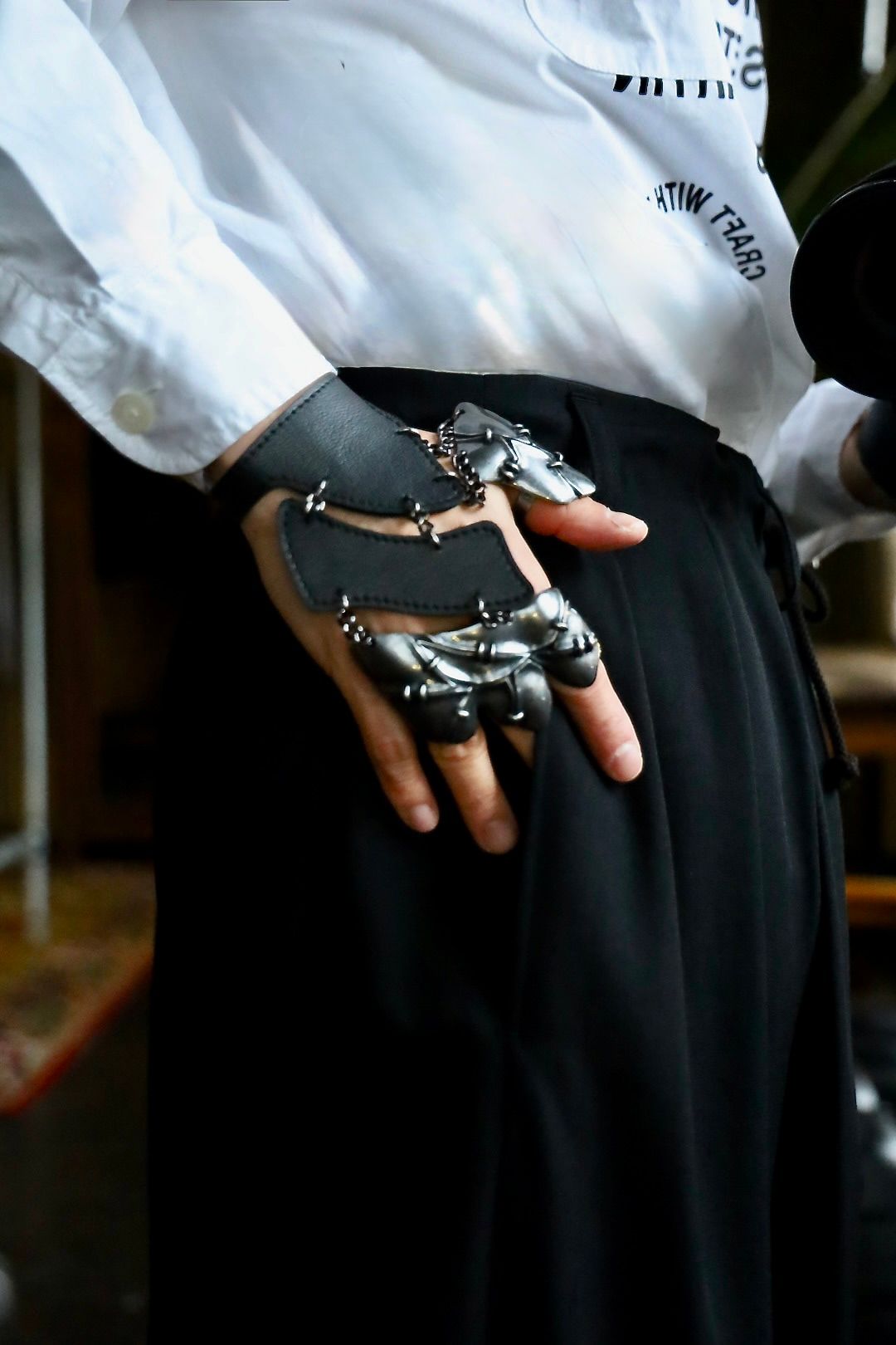 yohji yamamoto - ヨウジヤマモト25SS LEATHER SHADOW RING(HP