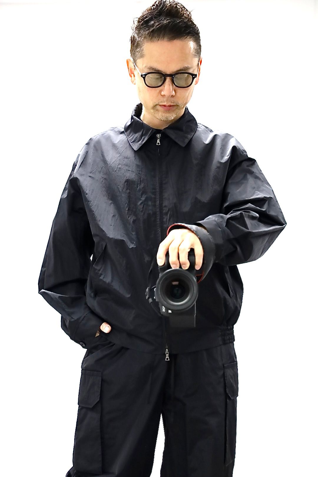 blurhms ブラームス 26SS Poly-Silk Zip Jacket(BHS26S008)Black