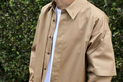 JieDa T/C FLAP SHIRT "BEIGE"Style.2020.9.20.