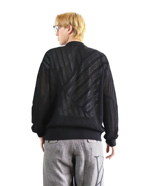 YOKE 新作COTTON MESH STRIPE ZIP-UP CARDIGAN style.2024.2.23