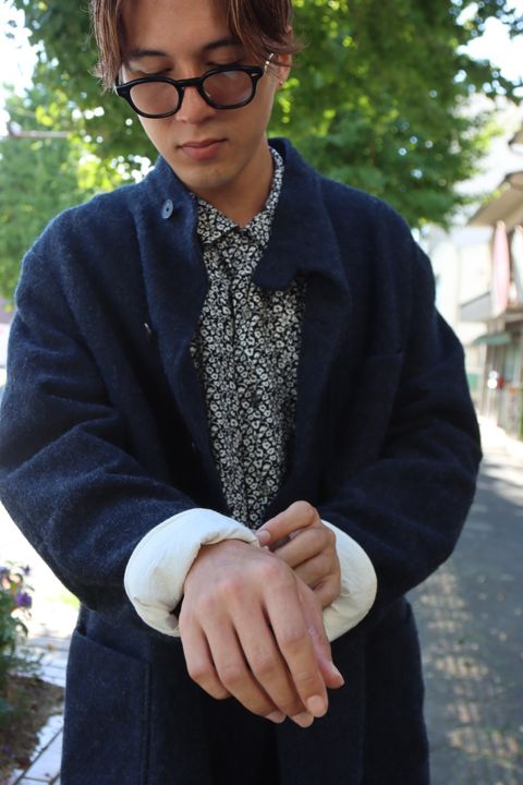 A.PRESSE 23AW Tweed Hunting Jacket"NAVY"スタイル