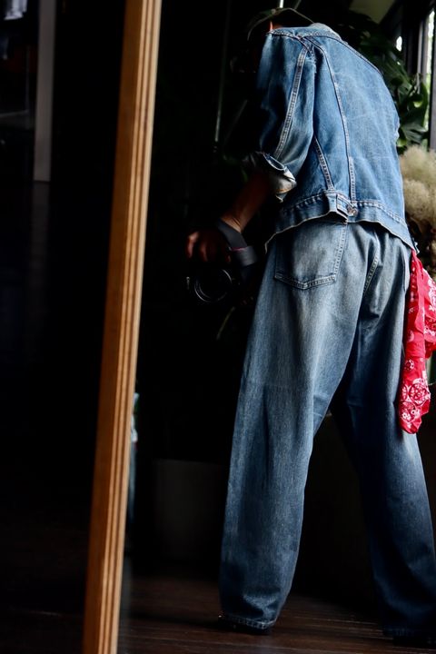 A.PRESSE No.22 Washed Wide Denim Pantsスタイル36