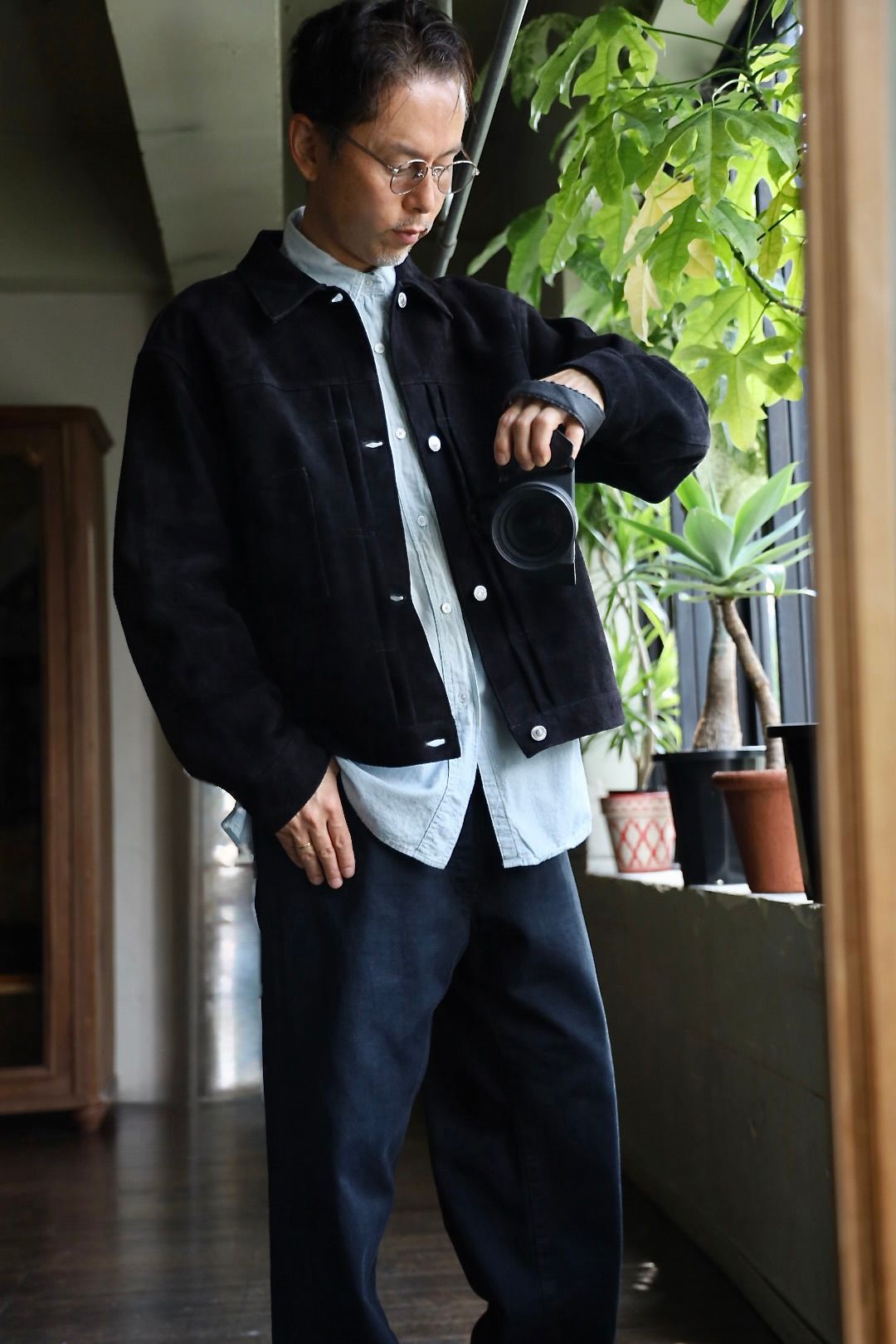 アプレッセ 2025 STYLE2 Suede Leather 1st Type Jacket(25AAP-01-10)BLACK