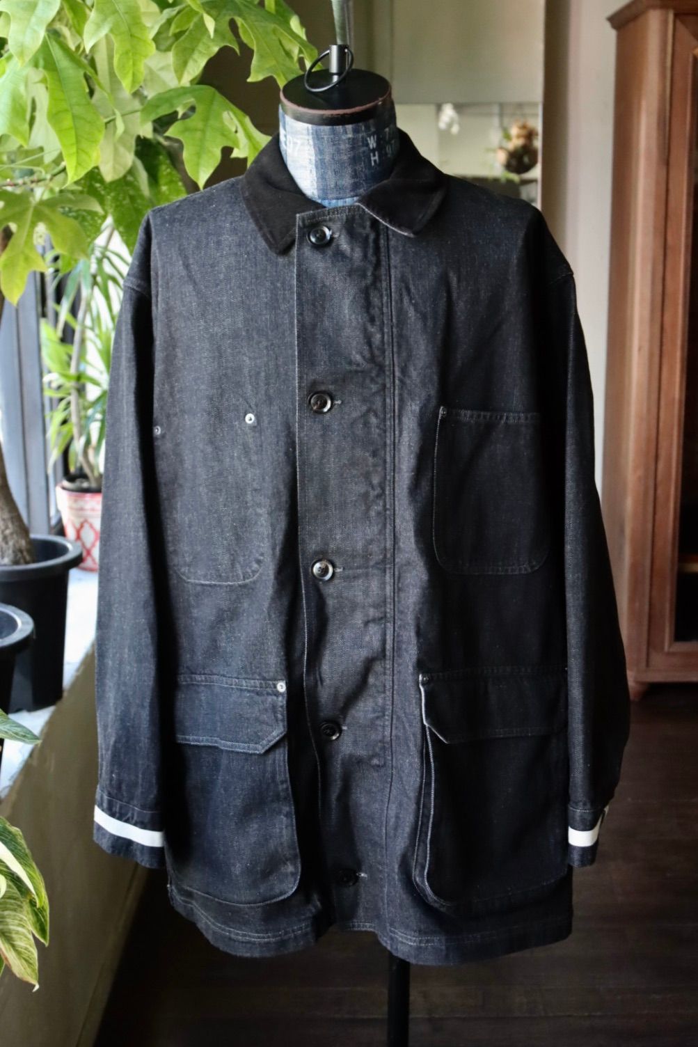 ヨーク 25FW コート Denim Coverall Half Coat(YK25FW01065C)BLACK