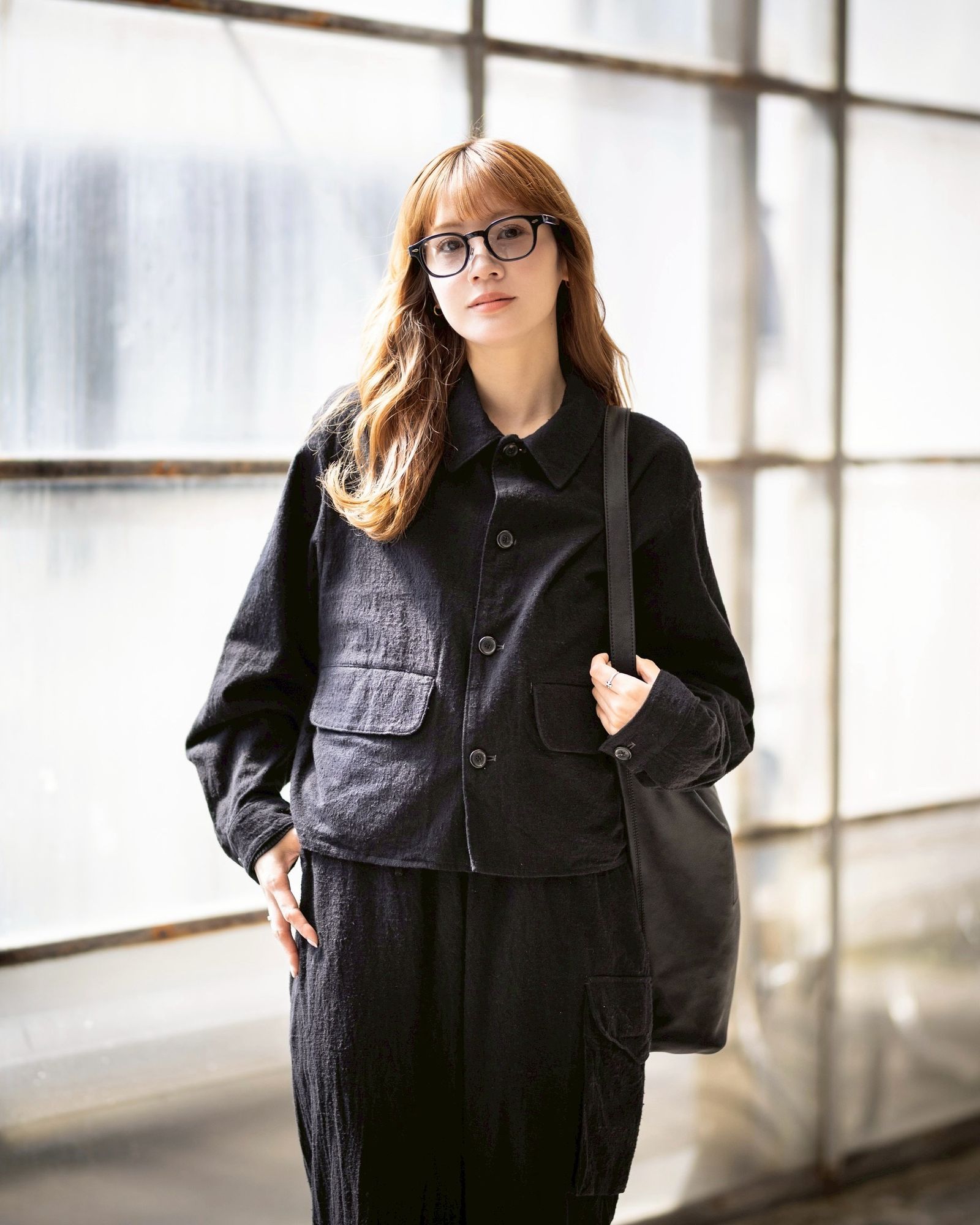 ノチノオプティカル "NOCHINO FR" #1.GLOSS BLACK × CLEAR to GREY (調光モデル)