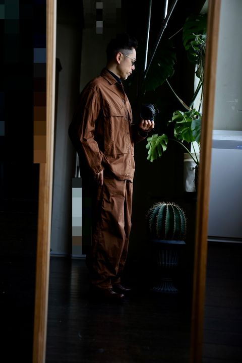 Graphpaper Garment Dyed Typewriter Fatigue Shirtスタイル