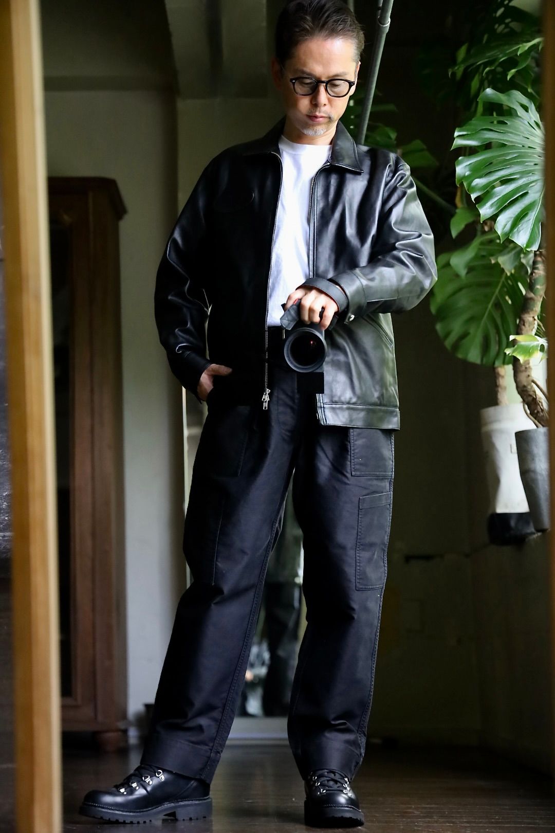 LASTMAN 24AW ラストマン大久保篤志 LEATHER DRIZZLER JACKETスタイル