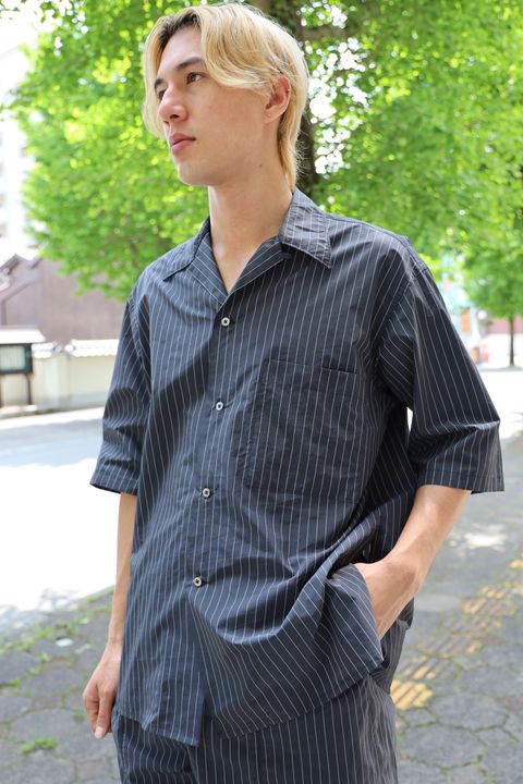 YOKE 24SS 新作 NYLON STRIPE WIDE SHIRT SET UP style 2024.5.5